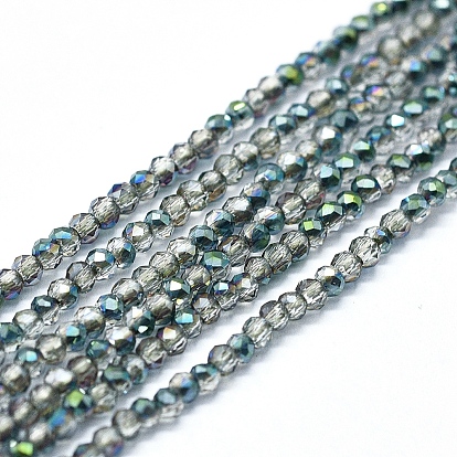 Стеклянные бусины с гальваническим покрытием , с половиным покрытием, граненые, счеты