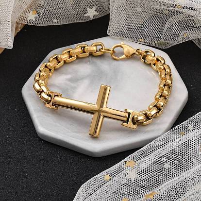 304 из нержавеющей стали ссылка браслеты, цепочки-браслеты для женщин и мужчин, крестик