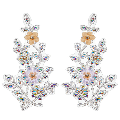 2шт 2 стили полиэстер вышивка на нашивках одежды, аксессуары для костюма, цветок