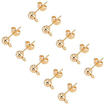 304 Выводы серьги из нержавеющей стали шпилька, с петлей и гайкой, крючки для серег, круглые