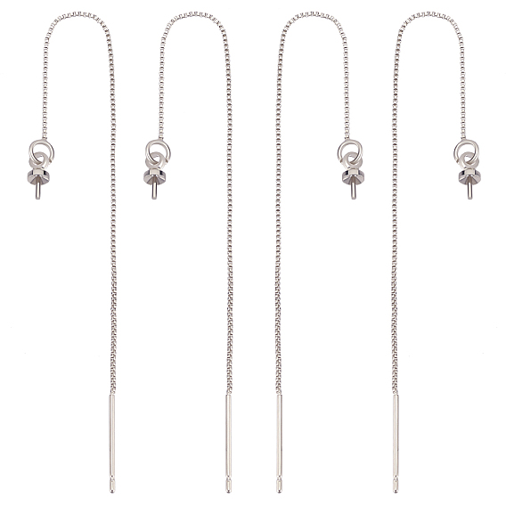 10 шт. латунные серьги-гвоздики, ушные нити с чашечными жемчужными колышками, для полуразрушенной бусины