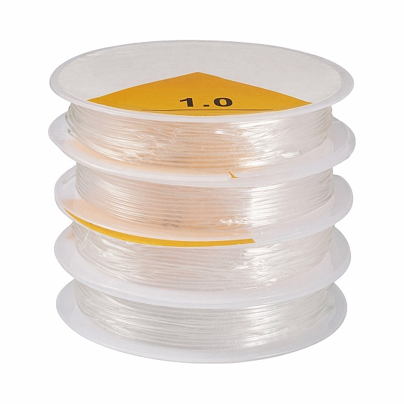 4 Rolls Round Crystal Elastic Stretch Thread, for Bracelets Gemstone Jewelry Making Beading Craft