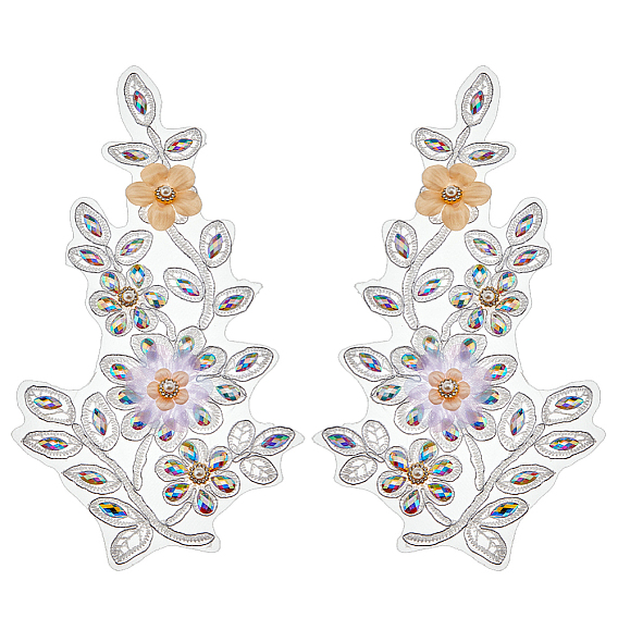 2шт 2 стили полиэстер вышивка на нашивках одежды, аксессуары для костюма, цветок