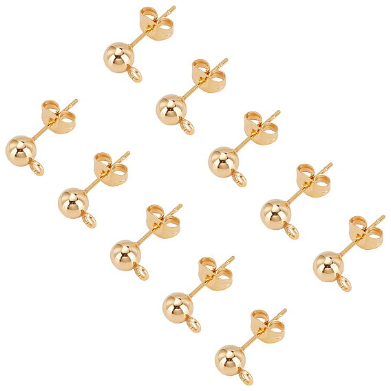 304 Выводы серьги из нержавеющей стали шпилька, с петлей и гайкой, крючки для серег, круглые