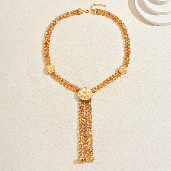 Многослойные колье из сплава с кисточками в форме буквы Y для торжественных случаев.