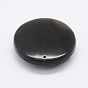 Carved Natural Obsidian Pendants, Flat Round