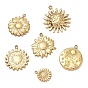 304 Stainless Steel Pendants, Ion Plating(IP), Real 18K Gold Plated