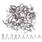 304 Stainless Steel Pinch Bails, Ice Pick Pinch Bails for Pendant Making