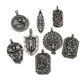 316 Surgical Stainless Steel Pendants, Antique Silver