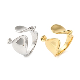 Irregular Brass Open Cuff Rings for Women