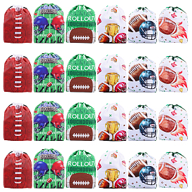 24 шт 6 стили регби полиэстер шнурок для хранения рюкзак сумки, прямоугольные сумки для лакомств, сумки для подарков, для йоги на открытом воздухе для путешествий и спорта