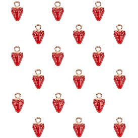 Alloy Enamel Pendants, Strawberry