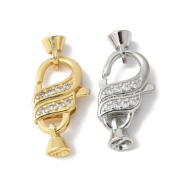 Латунные микро проложить кубического циркония когтя омара застежками, с конца шнура, стойки покрытие, долговечный, без свинца и без кадмия