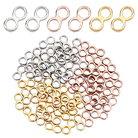 72Pcs 3 Style Brass Multi-strand Links, Long-Lasting Plated, Infinity