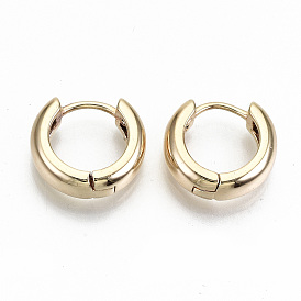 Brass Huggie Hoop Earrings, Ring, Nickel Free