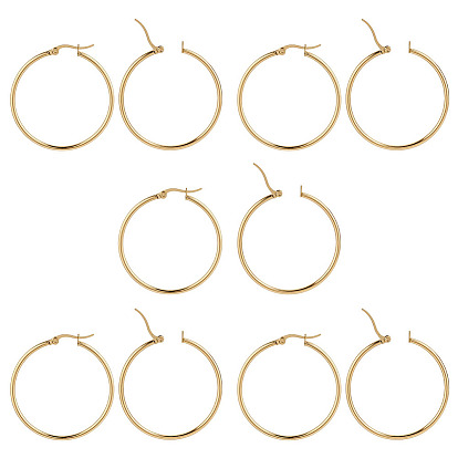 5 пары 304 серьги-кольца из нержавеющей стали, гипоаллергенные серьги, кольцо