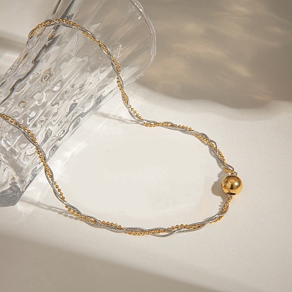 Двухцветный 304 круглый шарик из нержавеющей стали 3 многослойные ожерелья