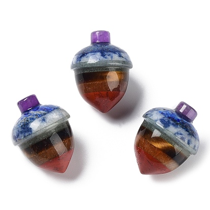 Chakra Gemstone Acorn Beads, for Half Drilled Beads