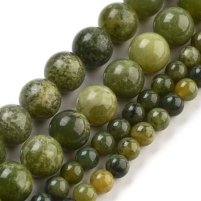 Натуральный канадский нефрит бисер пряди, круглые