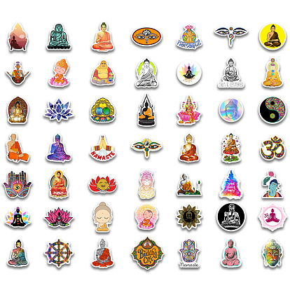 100Pcs Buddhism Lotus Stickers for Laptop Motorcycle Bicycle Skateboard Luggage Decal Graffiti Patches