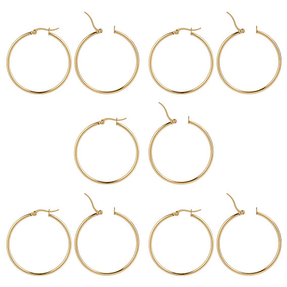 5 пары 304 серьги-кольца из нержавеющей стали, гипоаллергенные серьги, кольцо