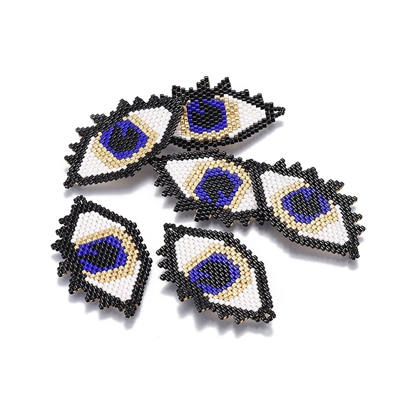 MIYUKI & TOHO Handmade Japanese Seed Beads Links, Loom Pattern, Eye