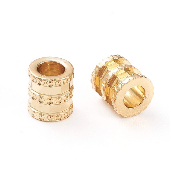 Brass Tube Beads, Long-Lasting Plated, Column