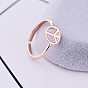 Brass Open Cuff Rings, Peace Sign