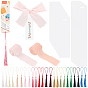 DIY-Lesezeichen-Kits, 24 Stück transparente, leere Acryl-Lesezeichen, 24pcs Polyester Quaste große Anhänger Dekorationen, ausgefranstes Fransenband aus Polyester