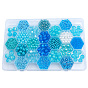 DIY 24 Style Acrylic & Resin Beads Jewelry Making Finding Kit, Round & Rice