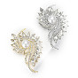 Broches en strass en alliage, avec une perle d'imitation en plastique
