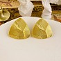 Серьги-гвоздики из латуни и сплава, текстурированный треугольник