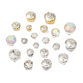 Плоские круглые пришивные бусины-монти со стразами, с 201 зубцами из нержавеющей стали, аксессуары для одежды