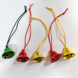 Christmas Iron Bell Pendant Decoration, Nylon Thread Hanging Ornaments