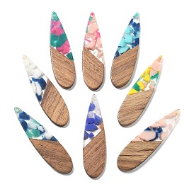 Подвески из смолы и ореха, taerdrop