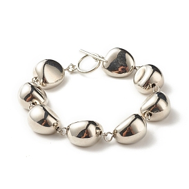 Handmade Beaded Chain Bracelets, with CCB Plastic Beads, Alloy Clasps & Iron & Brass Findings