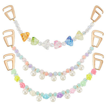 6 шт. 3 стили конфетной серии акриловые цепочки для ботинок, с пластиковыми пряжками для обувных ремешков