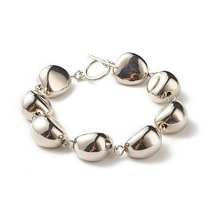 Handmade Beaded Chain Bracelets, with CCB Plastic Beads, Alloy Clasps & Iron & Brass Findings