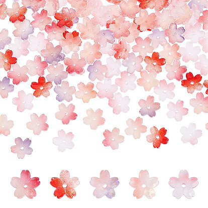 150 шт. 5 цвета, бусины ручной работы, прозрачные, лэмпворк, сакура, два тона