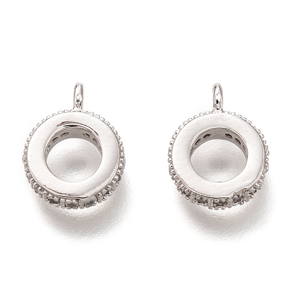 Латунные микропаве прозрачные кубические циркониевые подвески, без кадмия и без свинца, долговечный, пончик