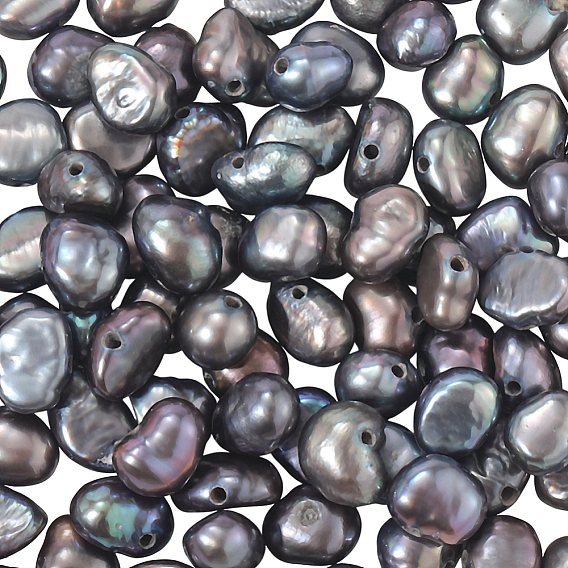 100 шт. натуральный барочный жемчуг кеши, культурный жемчуг пресноводных, двух сторон полированной, окрашенные, самородки