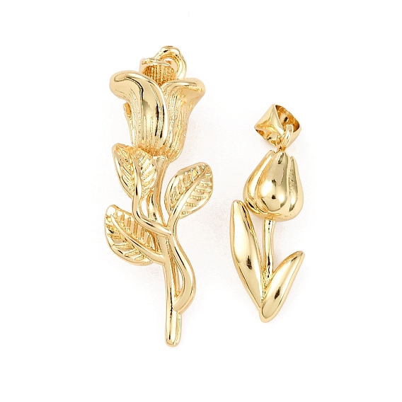 Латунные подвески, цветок, стойки покрытие, долговечный, без свинца и без кадмия