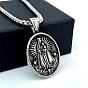 304 Овальные ожерелья из нержавеющей стали с подвеской в виде Девы Марии для мужчин