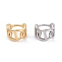 Unisex 304 Stainless Steel Finger Rings, Wide Band Rings, Curb Chain Shape