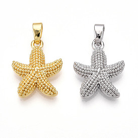 Латунные подвески, без кадмия и без свинца, прелести морская звезда