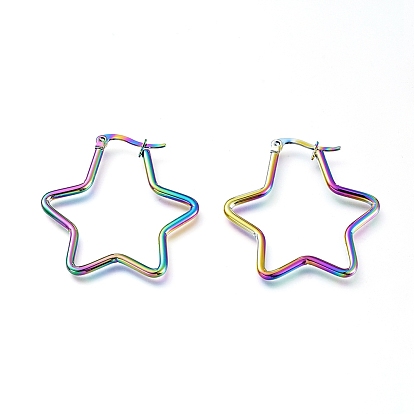 Серьги из 201 нержавеющей стали, с 304 штифта из нержавеющей стали, гипоаллергенные серьги, звезда