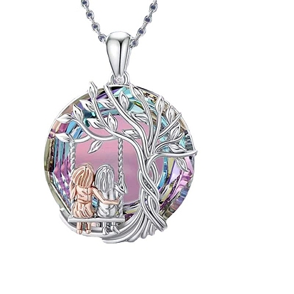 Ожерелье из сплава со стразами, плоско-круглые