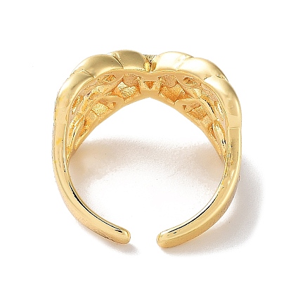 Brass Open Cuff Ring, Hollow Infinity