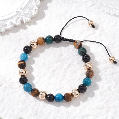 Браслеты из плетеного бисера с натуральными и синтетическими бусинами из смешанных драгоценных камней для женщин и мужчин, круглые