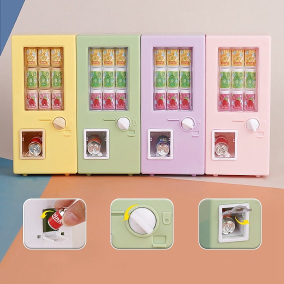 Пластиковые миниатюрные украшения, аксессуары для кукольного домика с микро-ландшафтом, торговый автомат по продаже напитков и банок с напитками